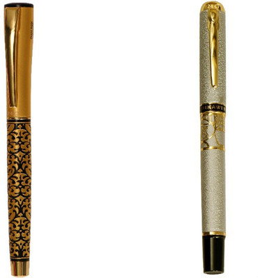 

Hayman 24 CT Gold Plated Designer BUY1 GET 1 FREE Roller Ball Pen(Pack of 2)