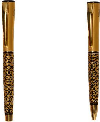 Hayman 24 CT Gold Plated Designer BUY1 GET 1 FREE Roller Ball Pen(Pack of 2)
