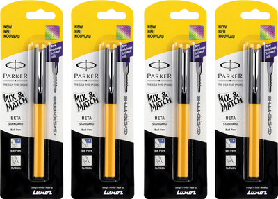 

Parker Beta Std CT (Systemark)Black & Yellow Ball Pen(Pack of 4)