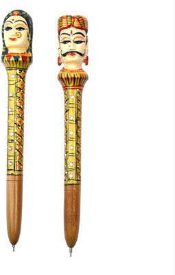 

Chitra Handicraft Wooden King And Queen pen Ball Pen(Pack of 2)