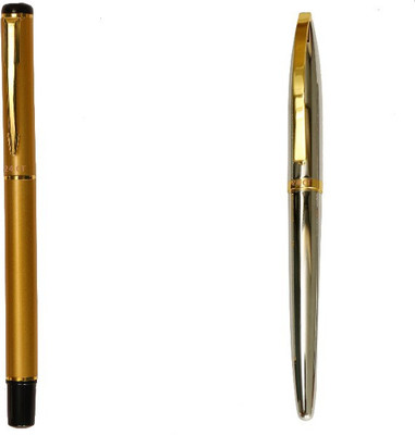 

Hayman 24 CT Gold Plated Designer BUY1 GET 1 FREE Roller Ball Pen(Pack of 2)