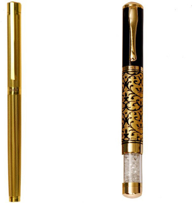 

Hayman 24 CT Gold Plated Designer BUY1 GET 1 FREE Roller Ball Pen(Pack of 2)