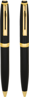 

Giftvenue Set of 2 Black Twisted Ball Pens with Golden Trim Clip Ball Pen(Pack of 2)