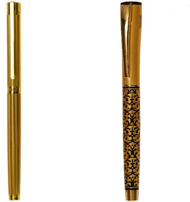 

Hayman 24 CT Gold Plated Designer BUY1 GET 1 FREE Roller Ball Pen(Pack of 2)