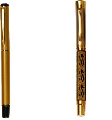 

Hayman 24 CT Gold Plated Designer BUY1 GET 1 FREE Roller Ball Pen(Pack of 2)