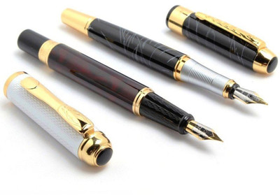 

Auteur Jinhao Executive Silver Mesh and Marble finish Fountain Pen(Pack of 2)