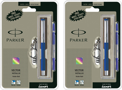 

Parker Vector Mettalix CT ( Swiss Knife ) Roller Ball Pen(Pack of 2)