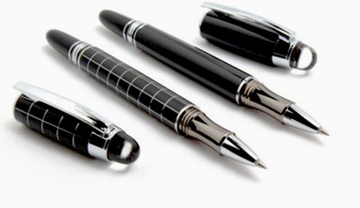 

BAOER Executive Steel Finish Imported Roller Ball Pen(Pack of 2)