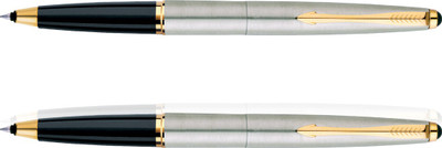 

Parker Galaxy Stainless Steel Gold Trim Roller Ball Pen(Pack of 2)