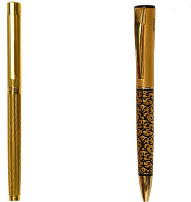 

Hayman 24 CT Gold Plated Designer BUY1 GET 1 FREE Roller Ball Pen(Pack of 2)