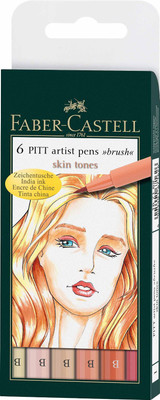 

Faber-Castell Skin Tone Brush Pitt Artist Fineliner Pen(Pack of 6)