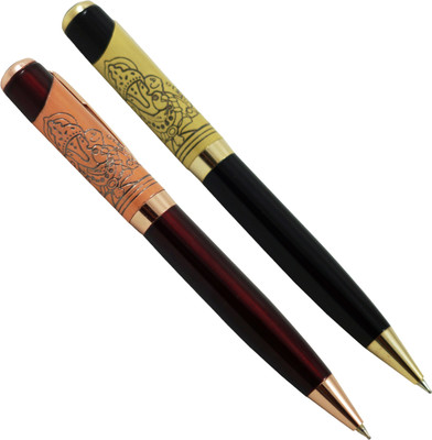 

Auteur Auspicious Ganpati Blessings Black with Golden and Maroon with Rose Gold Set Ball Pen(Pack of 2)