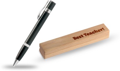 PRESTO Happy Teachers Day Gift with Engraved Wooden Box For Sir Roller Ball Pen(Pack of 2)