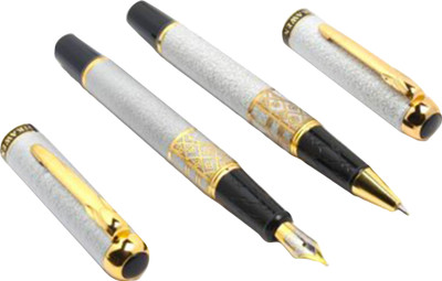 Auteur Dikawen Royal Set Silver Engraved Fountain Pen(Pack of 2)