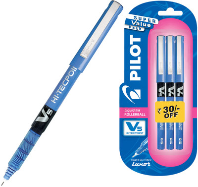 

Pilot V5 (Pack of 3) Liquid Ink Rollerball Pen(Pack of 3)
