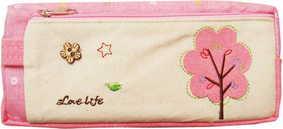 

Ling Song Tree Flowers Art Cloth Pencil Box(Set of 1, Pink)