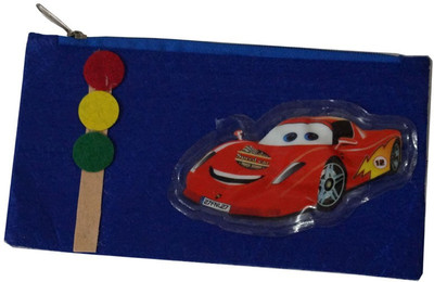 

Lill Pumpkins Pencil Pouch Car Art Felt Pencil Box(Set of 1, Blue)