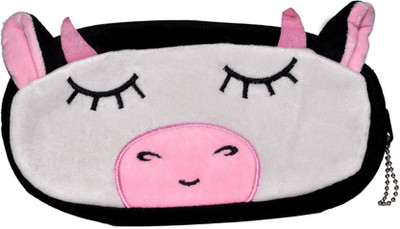 

AVE NA Cartoon Face Art Soft Fabric Pencil Box(Set of 1, Black)