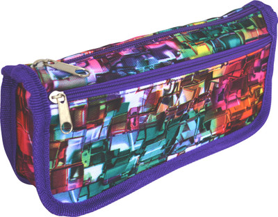 

Chrome Series Printed Art Cloth Pencil Box(Set of 1, Purple)