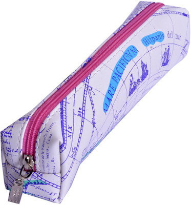 

Enwraps World Map Cartoons Art PU Pencil Box(Set of 1, Blue)