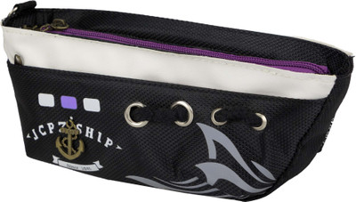 

ANNI CREATIONS Exam Columbus Art PU Pencil Box(Set of 1, Black)