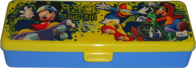 

SKI Big-Air Mickey, Donald Art Plastic Pencil Box(Set of 1, Yellow, Blue)