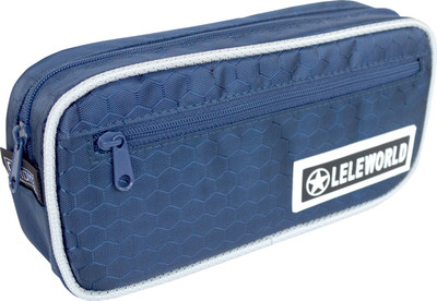 

Chrome Series Printed Art Cloth Pencil Box(Set of 1, Blue, Black, Grey)