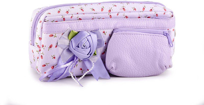 

Chrome Series Flower Art Cloth Pencil Box(Set of 1, Purple)