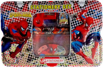 

IshStaR Stationary Set Cartoon Art Metal Pencil Box(Set of 1, Red)