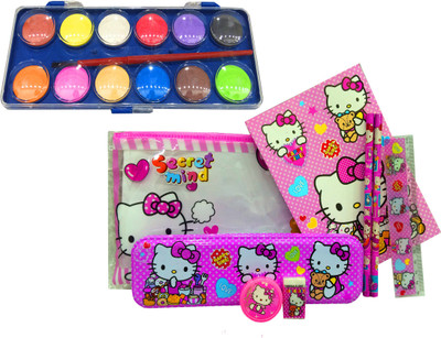 

Gayatri Creations BEST OF LUCK CARTOON Art METAL Pencil Box(Set of 8, Pink)