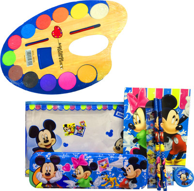 

Gayatri Creations BEST OF LUCK CARTOON Art METAL Pencil Box(Set of 8, Blue)