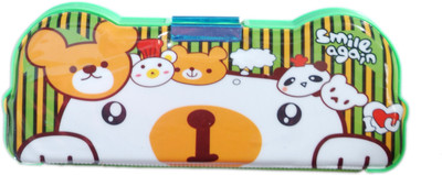 Westoindie Smile Designer Art Plastic Pencil Box(Set of 1, Green)