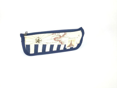

Chrome Series Printed Art Cloth Pencil Box(Set of 1, Blue)