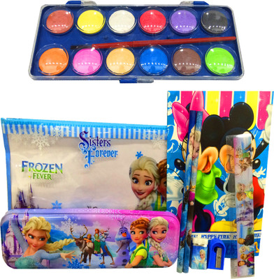 

Gayatri Creations BEST OF LUCK CARTOON Art METAL Pencil Box(Set of 8, Blue)