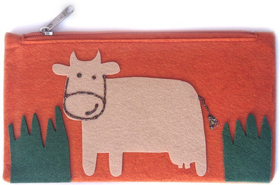 

Lill Pumpkins Pencil Pouch Farm Art Felt Pencil Box(Set of 1, Orange)