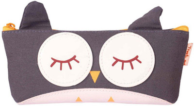 

Enwraps Owl Series Bird Art Cloth Pencil Box(Set of 1, Grey)
