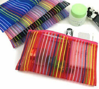 

Pranshi nylon stripes stripes Art nylon Pencil Boxes(Set of 5, Multicolor)