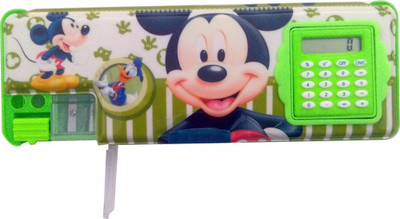 Techhark Mickey Mouse Mickey Mouse Green Art Plastic Pencil Box(Set of 1, Green)
