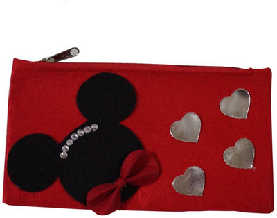 

Lill Pumpkins mickey mickey Art Felt Pencil Box(Set of 1, Red)