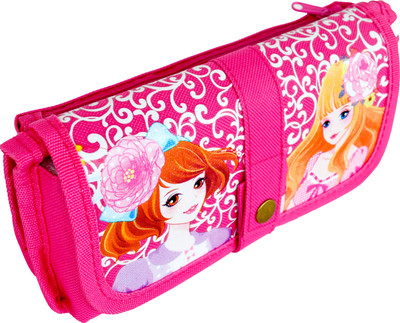 

Chrome Series Printed Art Cloth Pencil Box(Set of 1, Pink, Purple)