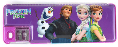 Funmatic Inbuilt Sharpner Frozen Art Plastic Pencil Box(Set of 1, Purple)