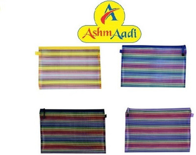 

Ashmaadi Boys-Girls Designed Art Nylone Pencil Boxes(Set of 4, Multicolor)