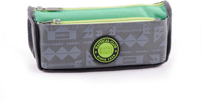 

Chrome Printed Dual-colour Art Polyester Pencil Box(Set of 1, Grey, Green)