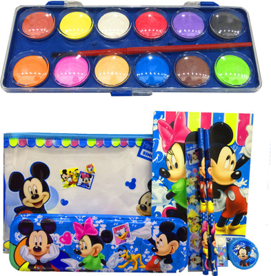 Gayatri Creations BEST OF LUCK CARTOON Art METAL Pencil Box(Set of 8, Blue)