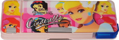 

Disney CINDERELLA CARTOON Art PLASTIC Pencil Box(Set of 1, LIGHT PINK, Blue)