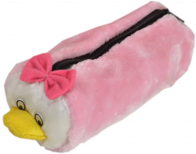 

Tickles Pencil Pouch Multipurpose Bag Art Pile Cloth Pencil Box(Set of 1, Pink)