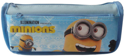 

Cloud9JP Pencil Box Pouch Minion Art Fabric Pencil Box(Set of 1, Light Blue)