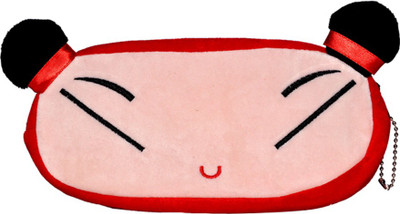 

AVE NA Cartoon Face Art Soft Fabric Pencil Box(Set of 1, Red)