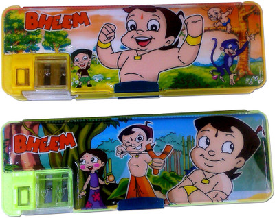 

Karta Chota Bheem With Sharpner Art Plastic Pencil Boxes(Set of 2, Green, Yellow)