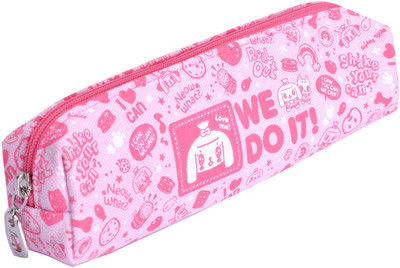 

Enwraps We Do It Cartoons Art PU Pencil Box(Set of 1, Pink)